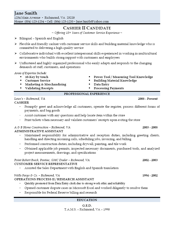 After Sample Resume